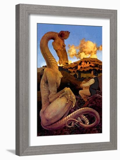 The Reluctant Dragon-Maxfield Parrish-Framed Art Print