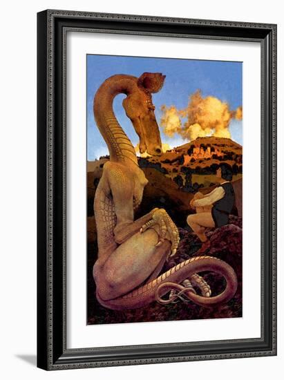 The Reluctant Dragon-Maxfield Parrish-Framed Art Print