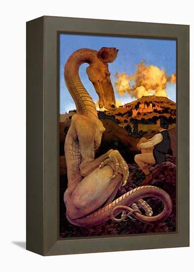 The Reluctant Dragon-Maxfield Parrish-Framed Stretched Canvas