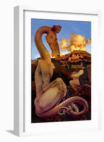 The Reluctant Dragon-Maxfield Parrish-Framed Art Print