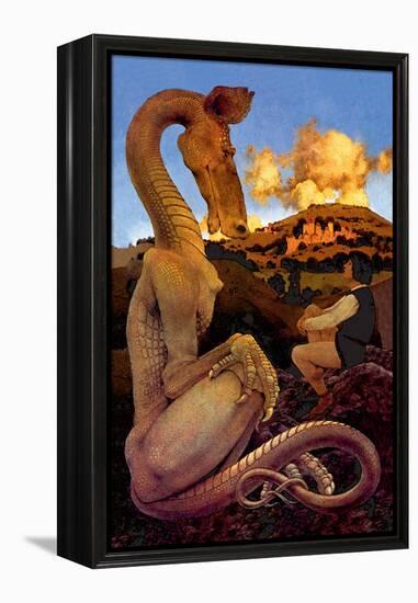 The Reluctant Dragon-Maxfield Parrish-Framed Stretched Canvas