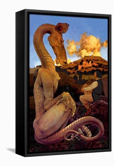 The Reluctant Dragon-Maxfield Parrish-Framed Stretched Canvas
