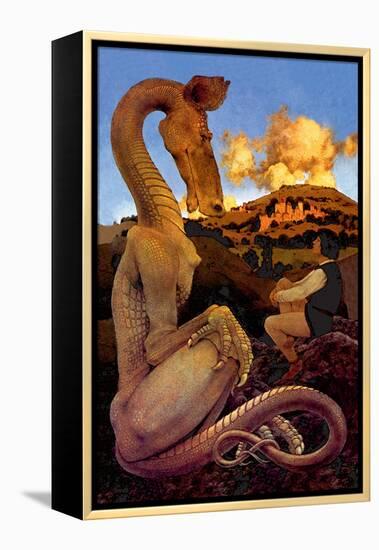 The Reluctant Dragon-Maxfield Parrish-Framed Stretched Canvas