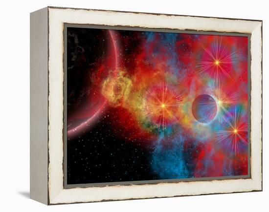 The Remains of a Supernova Give Birth to New Stars-Stocktrek Images-Framed Premier Image Canvas