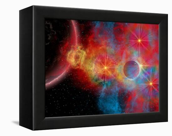 The Remains of a Supernova Give Birth to New Stars-Stocktrek Images-Framed Premier Image Canvas