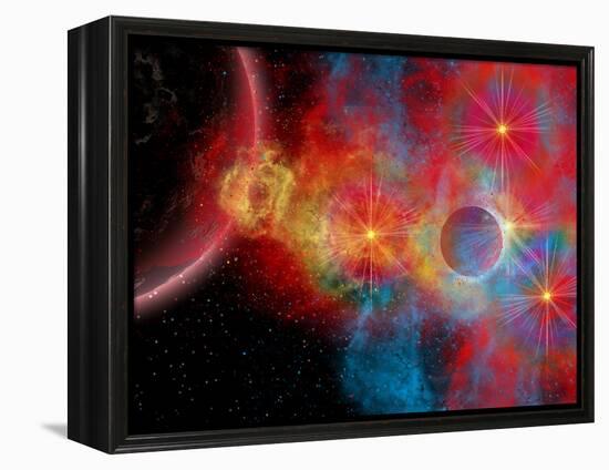The Remains of a Supernova Give Birth to New Stars-Stocktrek Images-Framed Premier Image Canvas