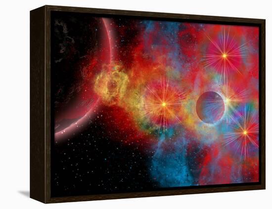 The Remains of a Supernova Give Birth to New Stars-Stocktrek Images-Framed Premier Image Canvas