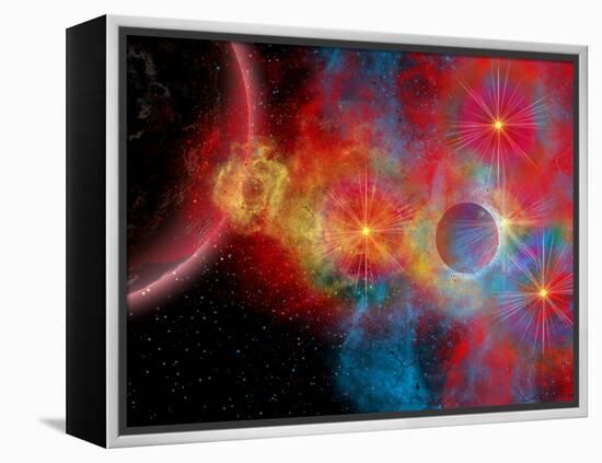 The Remains of a Supernova Give Birth to New Stars-Stocktrek Images-Framed Premier Image Canvas