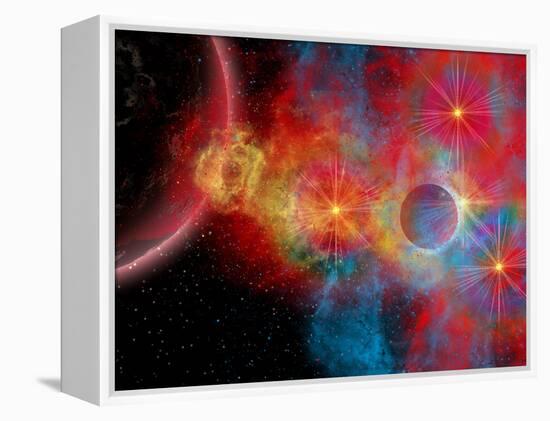 The Remains of a Supernova Give Birth to New Stars-Stocktrek Images-Framed Premier Image Canvas