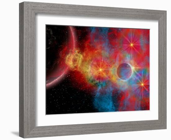 The Remains of a Supernova Give Birth to New Stars-Stocktrek Images-Framed Photographic Print