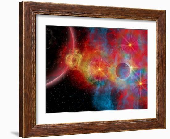 The Remains of a Supernova Give Birth to New Stars-Stocktrek Images-Framed Photographic Print