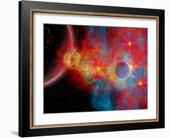 The Remains of a Supernova Give Birth to New Stars-Stocktrek Images-Framed Photographic Print