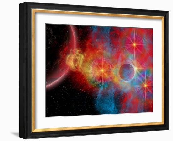 The Remains of a Supernova Give Birth to New Stars-Stocktrek Images-Framed Photographic Print