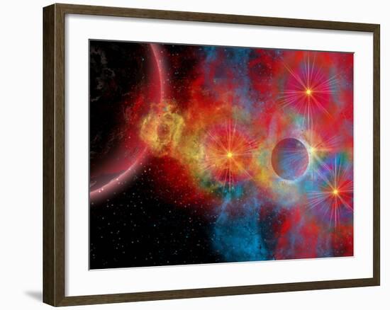 The Remains of a Supernova Give Birth to New Stars-Stocktrek Images-Framed Photographic Print