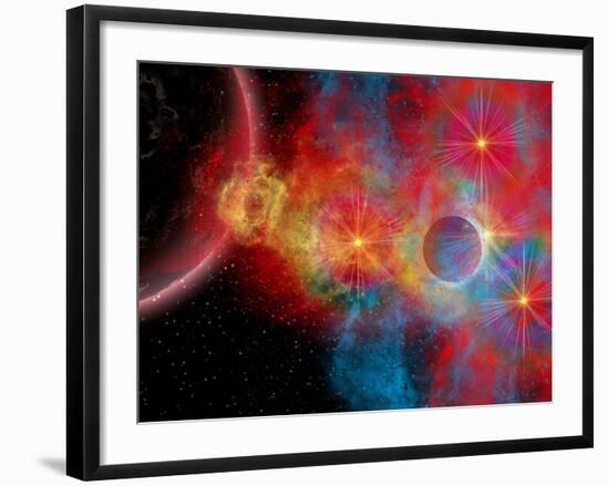 The Remains of a Supernova Give Birth to New Stars-Stocktrek Images-Framed Photographic Print