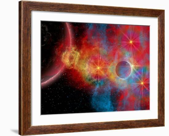 The Remains of a Supernova Give Birth to New Stars-Stocktrek Images-Framed Photographic Print