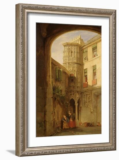 The Remains of the Palace of Philippe Le Bel, 1835 (Oil on Canvas)-James Holland-Framed Giclee Print