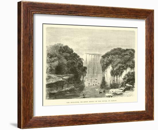 The Remansos, or Quiet Nooks of the River, at Canari-Édouard Riou-Framed Giclee Print