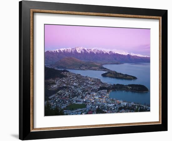 The Remarkables, Lake Wakatipu and Queenstown, Central Otago, South Island, New Zealand-Doug Pearson-Framed Photographic Print