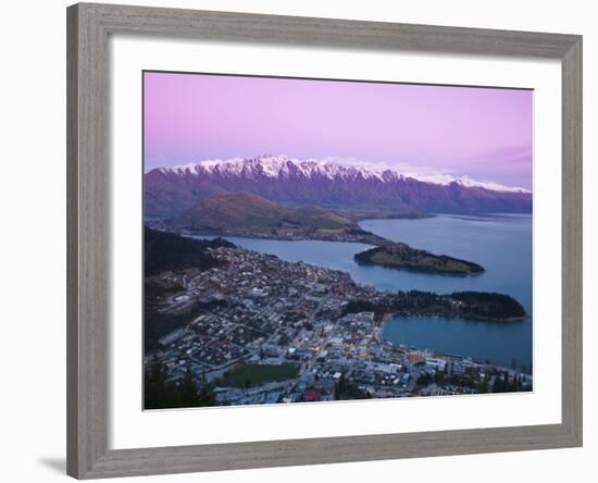 The Remarkables, Lake Wakatipu and Queenstown, Central Otago, South Island, New Zealand-Doug Pearson-Framed Photographic Print