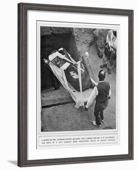The Removal of a Gilt Chariot from the Tomb of Tutankhamun, by Howard Carter-null-Framed Giclee Print