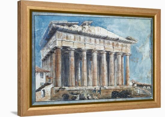 The Removal of the Sculptures from the Pediments of the Parthenon-Sir William Gell-Framed Premier Image Canvas