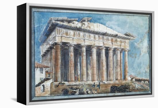 The Removal of the Sculptures from the Pediments of the Parthenon-Sir William Gell-Framed Premier Image Canvas