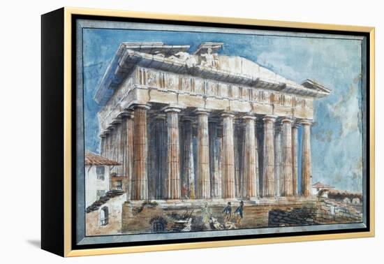 The Removal of the Sculptures from the Pediments of the Parthenon-Sir William Gell-Framed Premier Image Canvas