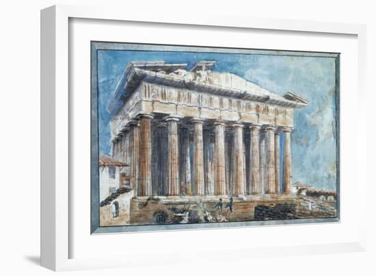 The Removal of the Sculptures from the Pediments of the Parthenon-Sir William Gell-Framed Giclee Print