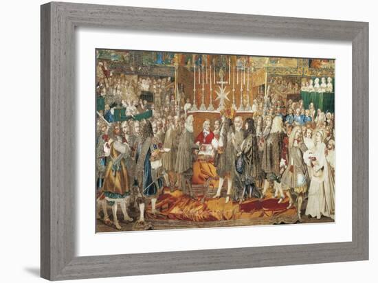 The Renewal of the Alliance Between France and Switzerland in Notre Dame in Paris-null-Framed Giclee Print