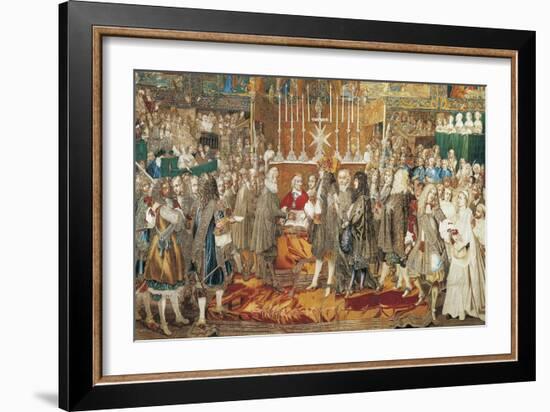 The Renewal of the Alliance Between France and Switzerland in Notre Dame in Paris-null-Framed Giclee Print