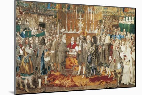 The Renewal of the Alliance Between France and Switzerland in Notre Dame in Paris-null-Mounted Giclee Print
