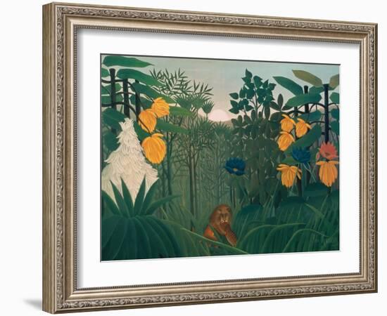 The Repast of the Lion, about 1907-Henri Rousseau-Framed Giclee Print