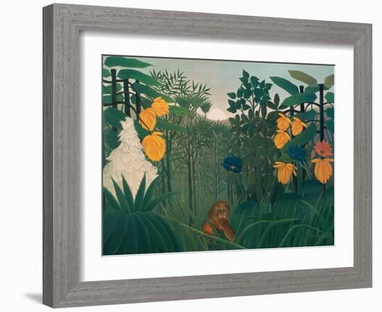 The Repast of the Lion, about 1907-Henri Rousseau-Framed Giclee Print