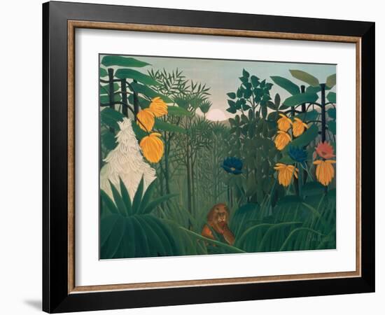 The Repast of the Lion, about 1907-Henri Rousseau-Framed Giclee Print