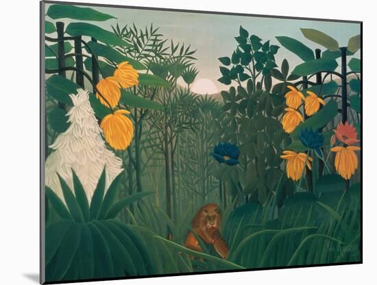 The Repast of the Lion, about 1907-Henri Rousseau-Mounted Giclee Print