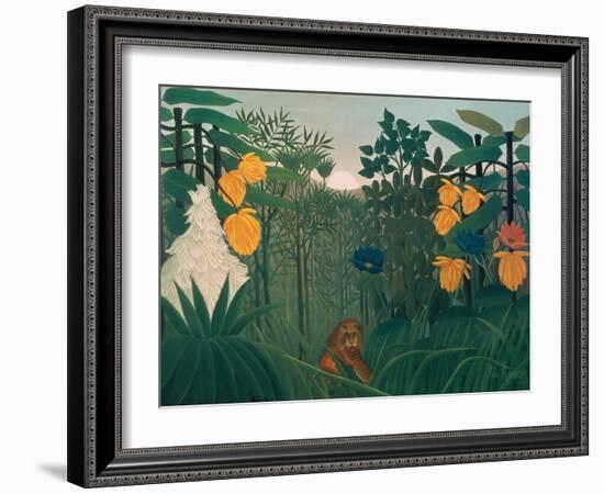 The Repast of the Lion, about 1907-Henri Rousseau-Framed Giclee Print