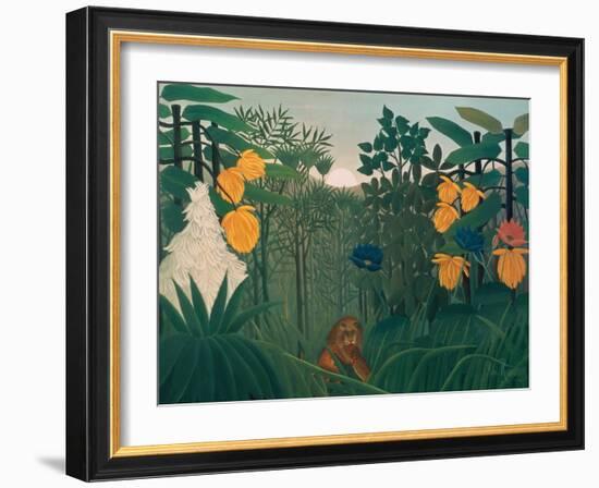 The Repast of the Lion, about 1907-Henri Rousseau-Framed Giclee Print