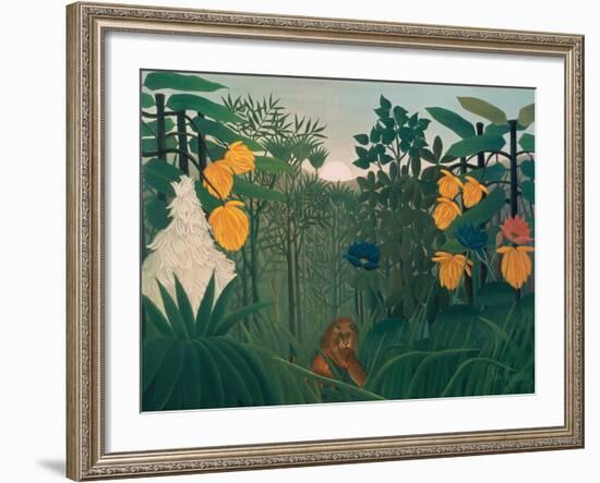 The Repast of the Lion, about 1907-Henri Rousseau-Framed Giclee Print