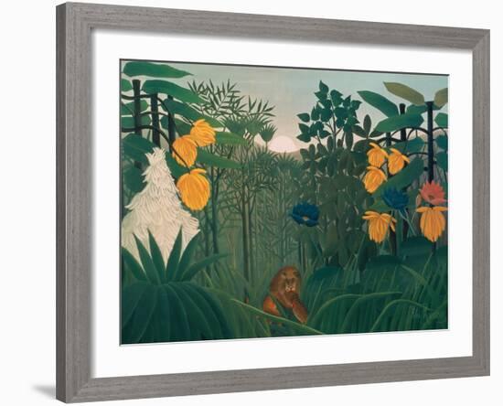 The Repast of the Lion, about 1907-Henri Rousseau-Framed Giclee Print