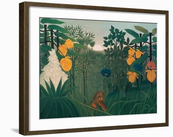 The Repast of the Lion, about 1907-Henri Rousseau-Framed Giclee Print