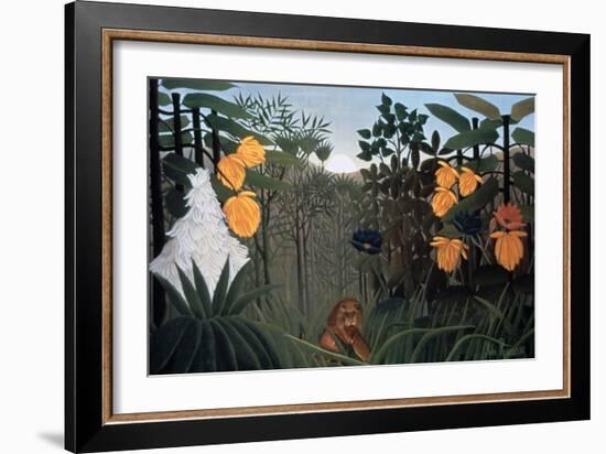 The Repast of the Lion, C1907-Henri Rousseau-Framed Giclee Print