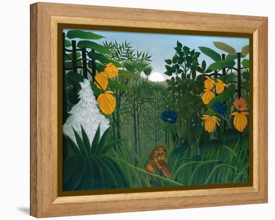 The Repast of the Lion-Henri Rousseau-Framed Stretched Canvas