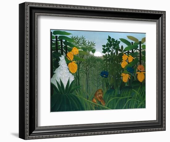 The Repast of the Lion-Henri Rousseau-Framed Art Print