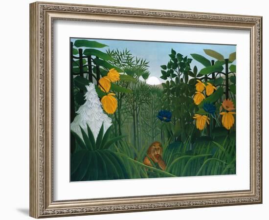 The Repast of the Lion-Henri Rousseau-Framed Art Print