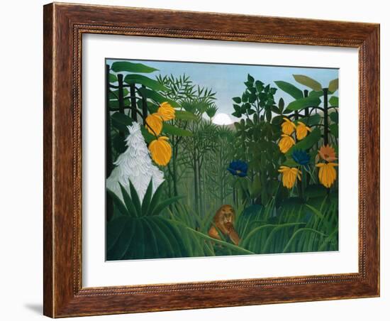 The Repast of the Lion-Henri Rousseau-Framed Art Print