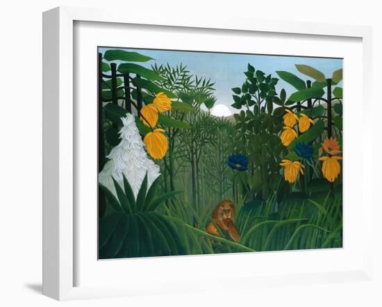 The Repast of the Lion-Henri Rousseau-Framed Art Print