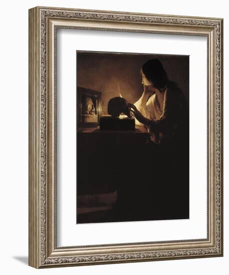 The Repentant Magdalen-Georges de La Tour-Framed Art Print