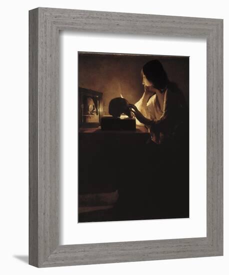 The Repentant Magdalen-Georges de La Tour-Framed Art Print