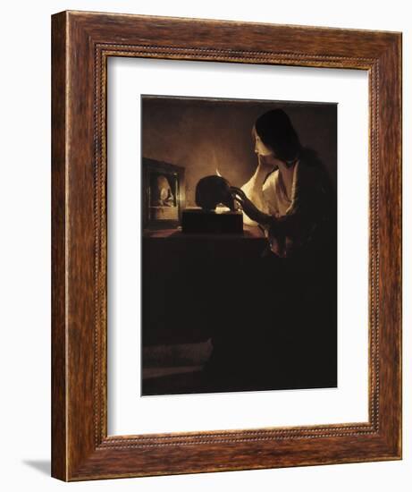 The Repentant Magdalen-Georges de La Tour-Framed Art Print